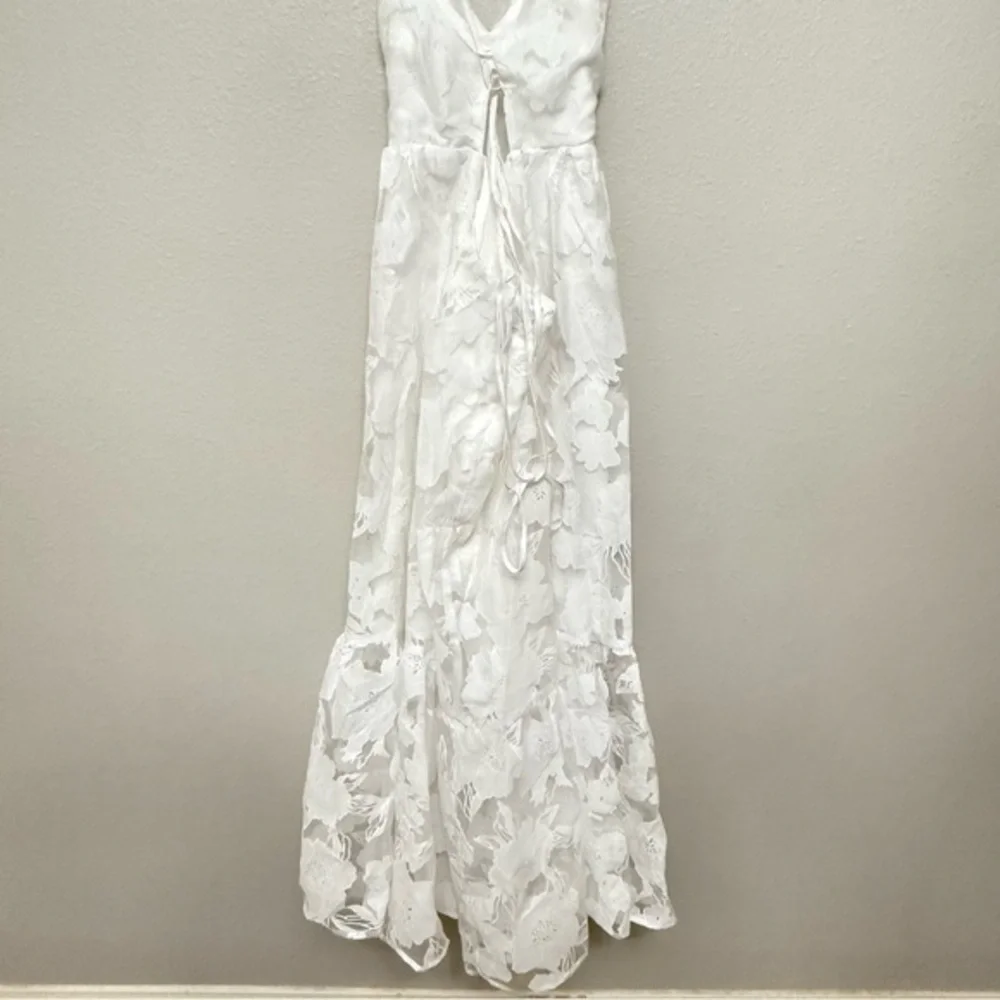 SOLD Brand New Lulus Feeling Like Forever White Jacquard Organza Midi Dress XL - Picture 8 of 10